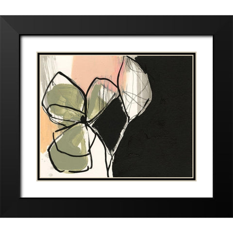 Floral Synergy VIII Black Modern Wood Framed Art Print with Double Matting by Goldberger, Jennifer