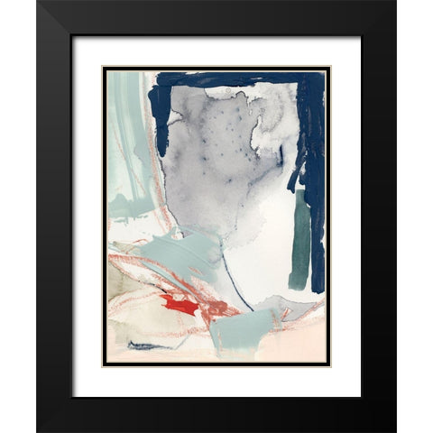 Ash Blue and Crimson II Black Modern Wood Framed Art Print with Double Matting by Barnes, Victoria