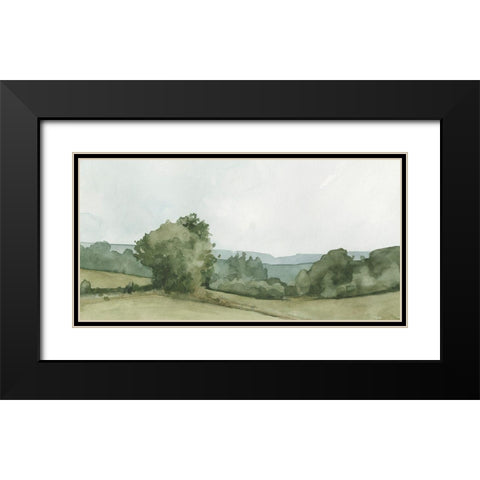 Vintage Landscape Sketch I Black Modern Wood Framed Art Print with Double Matting by Caroline, Emma