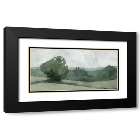 Soft Green Landscape I Black Modern Wood Framed Art Print with Double Matting by Caroline, Emma