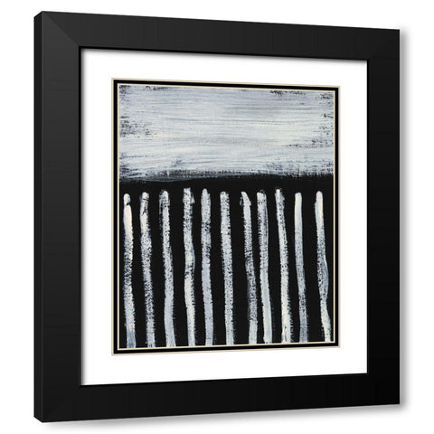 Ivory and Black III Black Modern Wood Framed Art Print with Double Matting by Moore, Regina