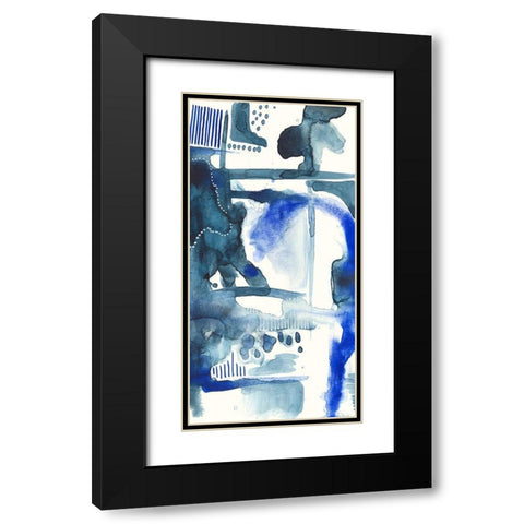 Singing the Blues I Black Modern Wood Framed Art Print with Double Matting by Moore, Regina
