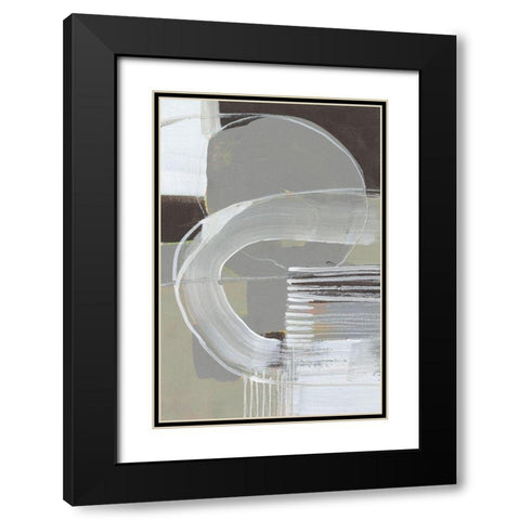 Arching Neutrals II Black Modern Wood Framed Art Print with Double Matting by Goldberger, Jennifer