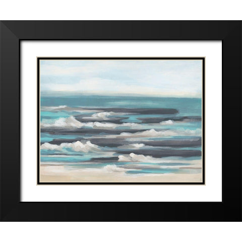 Gentle Surf I Black Modern Wood Framed Art Print with Double Matting by Vess, June Erica