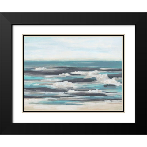 Gentle Surf II Black Modern Wood Framed Art Print with Double Matting by Vess, June Erica