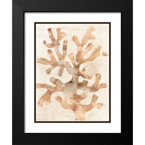 Parchment Coral I Black Modern Wood Framed Art Print with Double Matting by Vess, June Erica