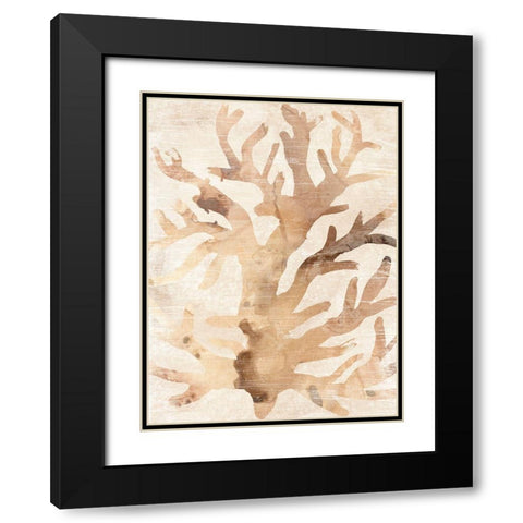 Parchment Coral III Black Modern Wood Framed Art Print with Double Matting by Vess, June Erica