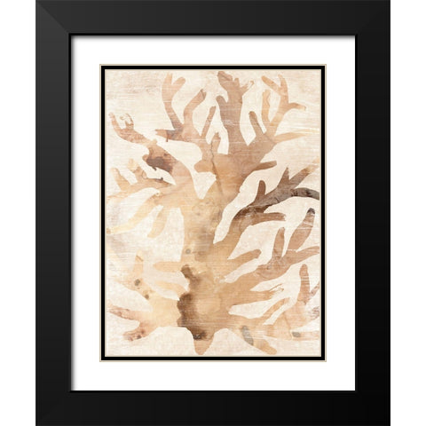 Parchment Coral III Black Modern Wood Framed Art Print with Double Matting by Vess, June Erica