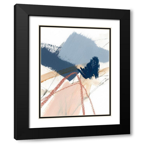 Blue Shuffle I Black Modern Wood Framed Art Print with Double Matting by Barnes, Victoria