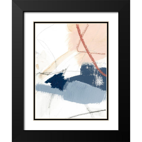 Blue Shuffle II Black Modern Wood Framed Art Print with Double Matting by Barnes, Victoria