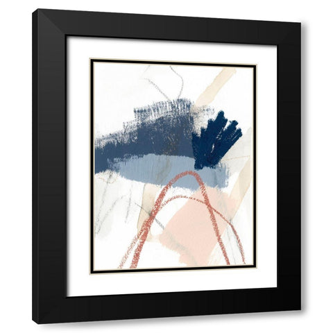 Blue Shuffle III Black Modern Wood Framed Art Print with Double Matting by Barnes, Victoria