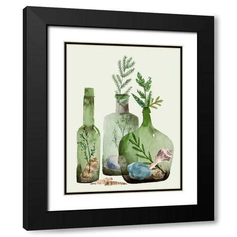 Ocean in a Bottle II Black Modern Wood Framed Art Print with Double Matting by Wang, Melissa