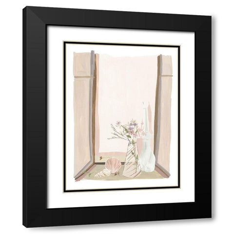 By My Window I Black Modern Wood Framed Art Print with Double Matting by Wang, Melissa