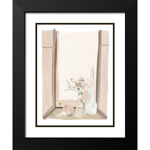 By My Window I Black Modern Wood Framed Art Print with Double Matting by Wang, Melissa