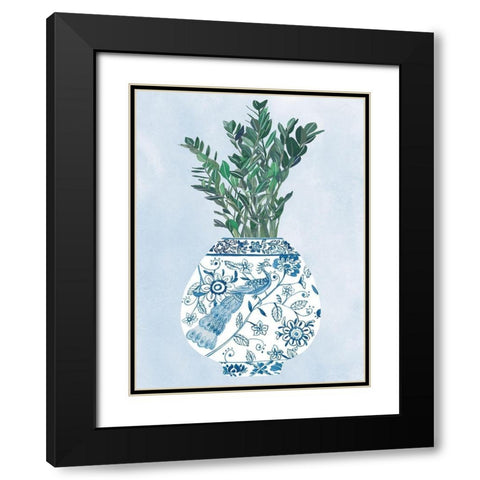 Moonlight Vase I Black Modern Wood Framed Art Print with Double Matting by Wang, Melissa