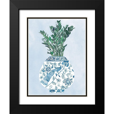 Moonlight Vase I Black Modern Wood Framed Art Print with Double Matting by Wang, Melissa