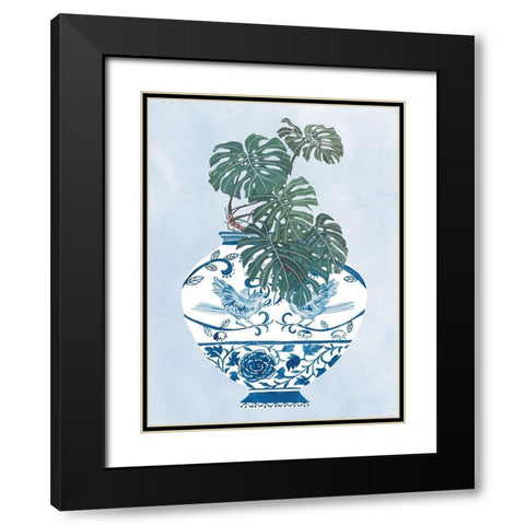 Moonlight Vase II Black Modern Wood Framed Art Print with Double Matting by Wang, Melissa