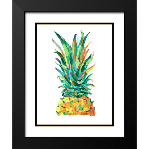 Bright Pop Pineapple I Black Modern Wood Framed Art Print with Double Matting by Harper, Ethan