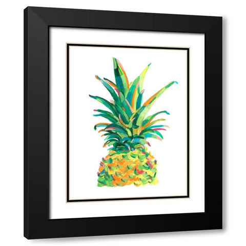Bright Pop Pineapple II Black Modern Wood Framed Art Print with Double Matting by Harper, Ethan
