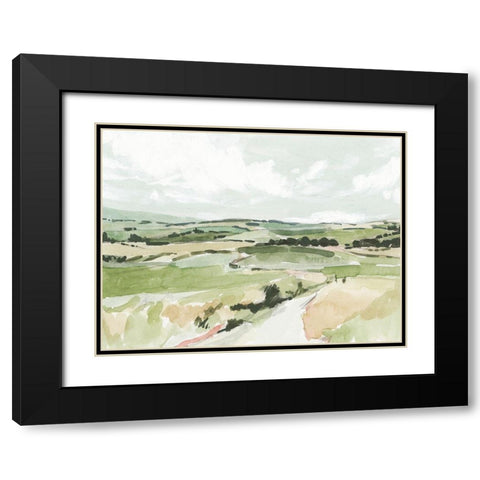 Rolling Pastures Sketch I Black Modern Wood Framed Art Print with Double Matting by Barnes, Victoria