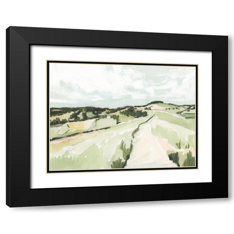 Rolling Pastures Sketch II Black Modern Wood Framed Art Print with Double Matting by Barnes, Victoria