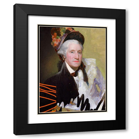 Cheeky Master Founding Female Black Modern Wood Framed Art Print with Double Matting by Vess, June Erica