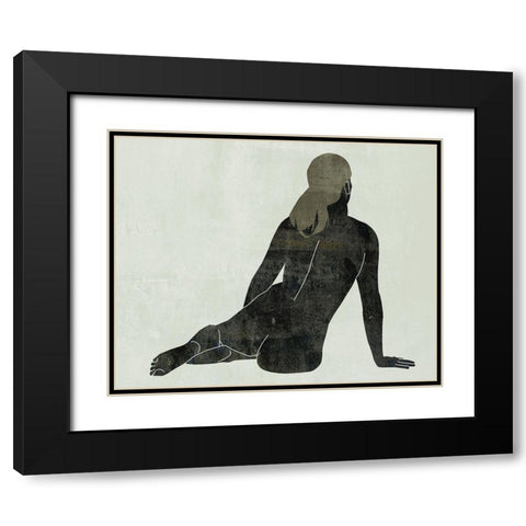 Folded Figure I Black Modern Wood Framed Art Print with Double Matting by Wang, Melissa