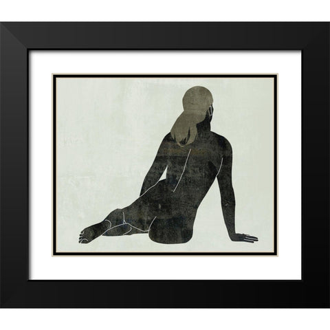 Folded Figure I Black Modern Wood Framed Art Print with Double Matting by Wang, Melissa