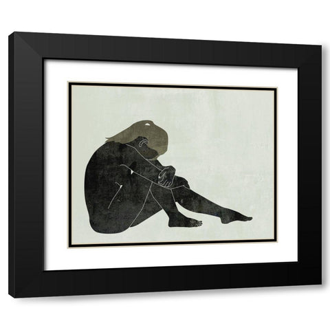 Folded Figure II Black Modern Wood Framed Art Print with Double Matting by Wang, Melissa