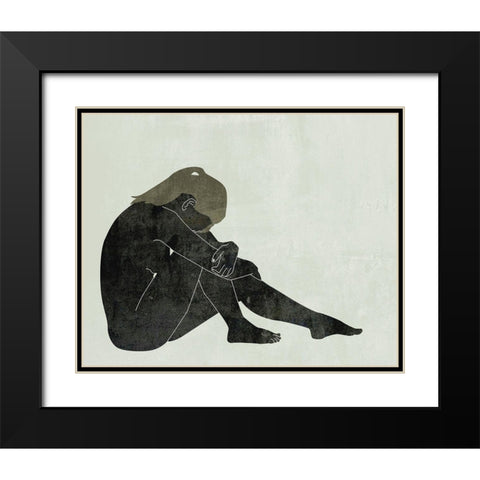 Folded Figure II Black Modern Wood Framed Art Print with Double Matting by Wang, Melissa