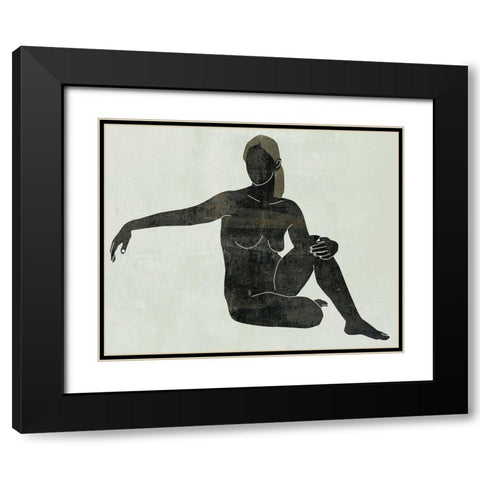 Folded Figure III Black Modern Wood Framed Art Print with Double Matting by Wang, Melissa