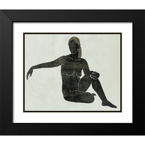 Folded Figure III Black Modern Wood Framed Art Print with Double Matting by Wang, Melissa