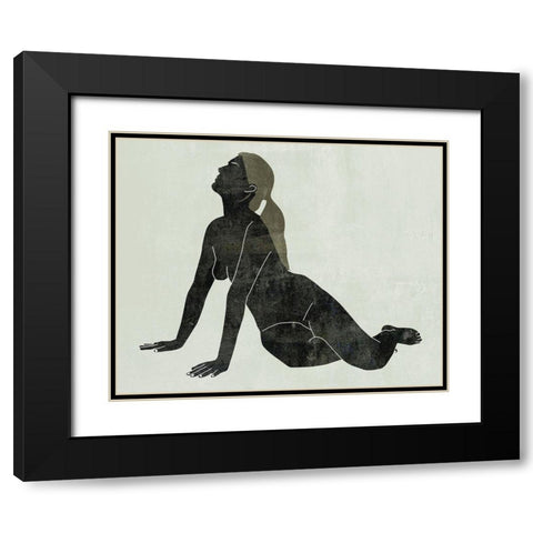 Folded Figure IV Black Modern Wood Framed Art Print with Double Matting by Wang, Melissa