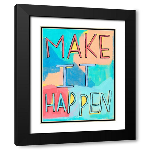 Pep Talk IV Black Modern Wood Framed Art Print with Double Matting by Warren, Annie