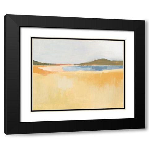 Ochre Seaside I Black Modern Wood Framed Art Print with Double Matting by Barnes, Victoria