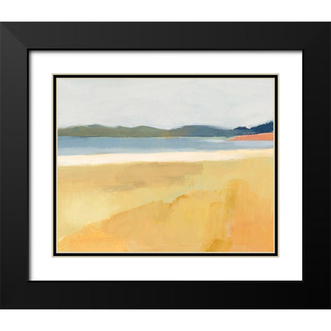 Ochre Seaside II Black Modern Wood Framed Art Print with Double Matting by Barnes, Victoria