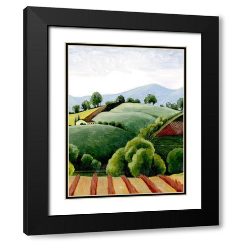 Tuscan Valley Sketch I Black Modern Wood Framed Art Print with Double Matting by Popp, Grace