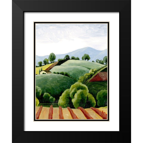 Tuscan Valley Sketch I Black Modern Wood Framed Art Print with Double Matting by Popp, Grace