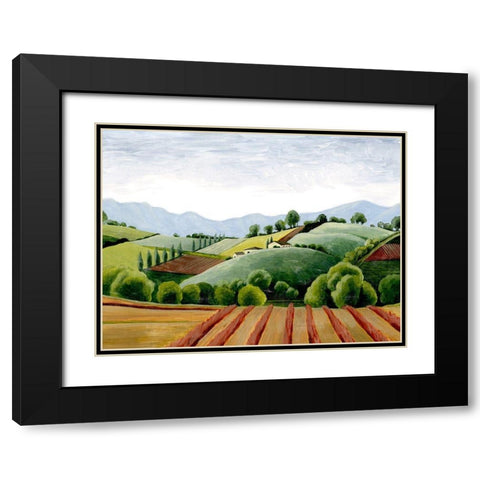 Tuscan Valley Sketch III Black Modern Wood Framed Art Print with Double Matting by Popp, Grace