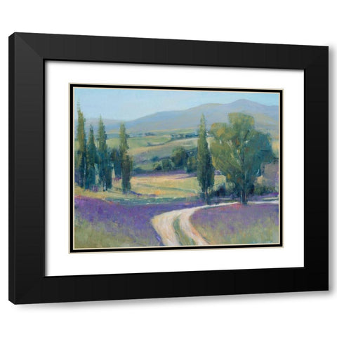 Lavender Meadow II Black Modern Wood Framed Art Print with Double Matting by OToole, Tim