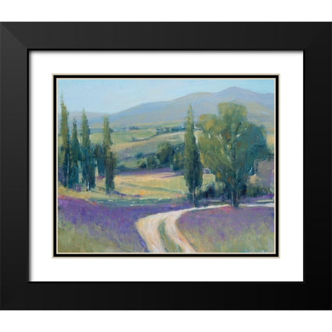 Lavender Meadow II Black Modern Wood Framed Art Print with Double Matting by OToole, Tim