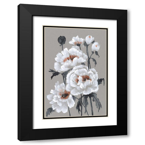 Peony Profusion II Black Modern Wood Framed Art Print with Double Matting by Goldberger, Jennifer