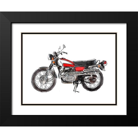 Two Wheels II Black Modern Wood Framed Art Print with Double Matting by Warren, Annie