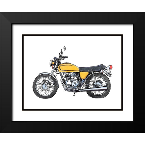 Two Wheels IV Black Modern Wood Framed Art Print with Double Matting by Warren, Annie