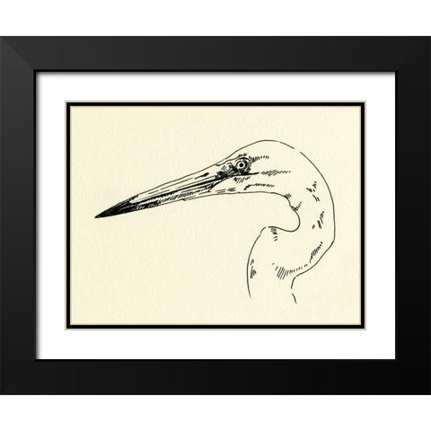 Heron Head II Black Modern Wood Framed Art Print with Double Matting by Caroline, Emma