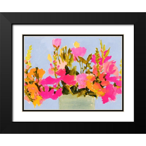 Saturated Spring Blooms I Black Modern Wood Framed Art Print with Double Matting by Barnes, Victoria