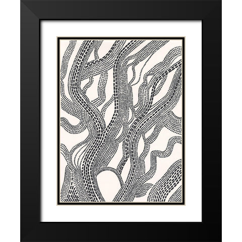 Dots and Dashes I Black Modern Wood Framed Art Print with Double Matting by Moore, Regina