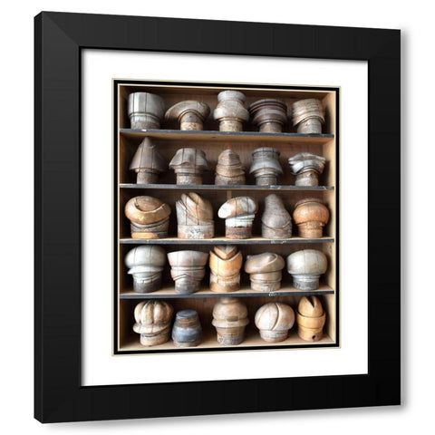 Ignatiuss Hat Blocks I Black Modern Wood Framed Art Print with Double Matting by Chandler, Sharon