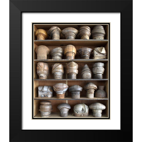 Ignatiuss Hat Blocks II Black Modern Wood Framed Art Print with Double Matting by Chandler, Sharon