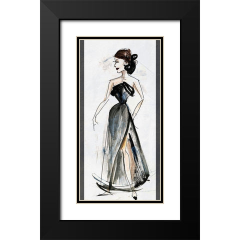 Fashion Deux Black Modern Wood Framed Art Print with Double Matting by Fagalde, Jarman